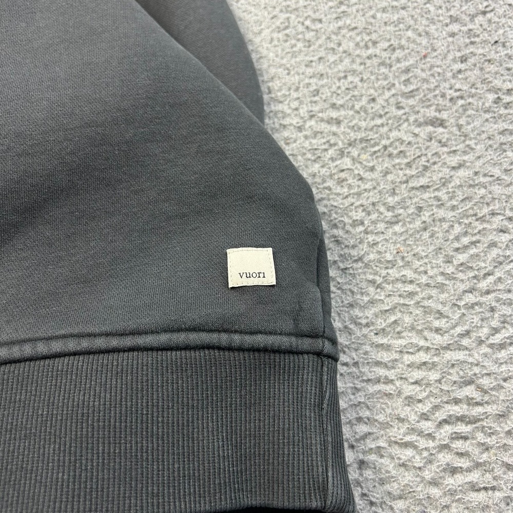Vuori Womens Restore Half Zip Pullover Sweatshirt Black Charcoal Terry Small - Picture 4 of 9